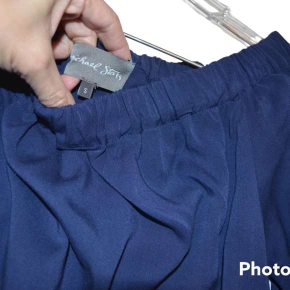 Michael Stars Open Shoulders Flare Mini Dress 3/4 Sleeves with Slits on Ties S - Picture 2 of 7